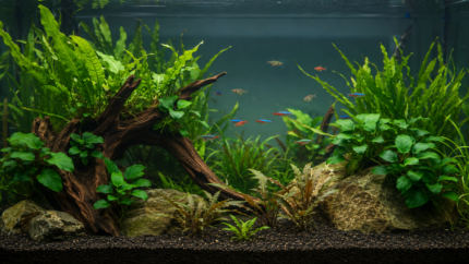 Low light plants in a freshwater aquarium